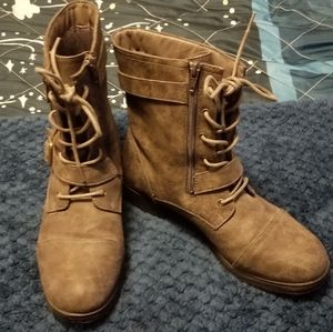 NEW JustFab distressed black gray Lorren bootie